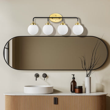 Caleb Brass Vanity Wall Sconce Frosted